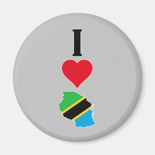 Verticaal I Love Tanzania / I Heart Tanzania Magneet