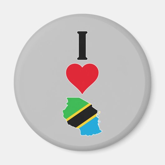 Verticaal I Love Tanzania / I Heart Tanzania Magneet (Voorkant)