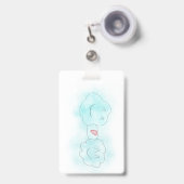 VERTICAAL, INKLAPBAAR - CLOUD LOVE BADGE (Voorzijde met uittrekbare clip)