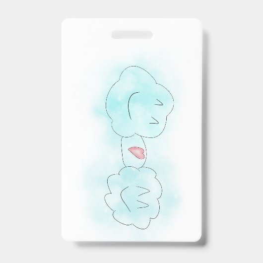 VERTICAAL, INKLAPBAAR - CLOUD LOVE BADGE (Voorzijde)