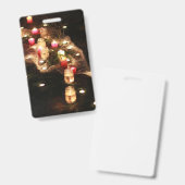 Verticaal Kaarslicht Event Badge – Aanpasbaar (Voor- en achterkant)