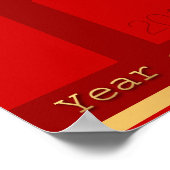 Verticaal Kalender Poster Fire Rooster Jaar 2017 (Hoek)