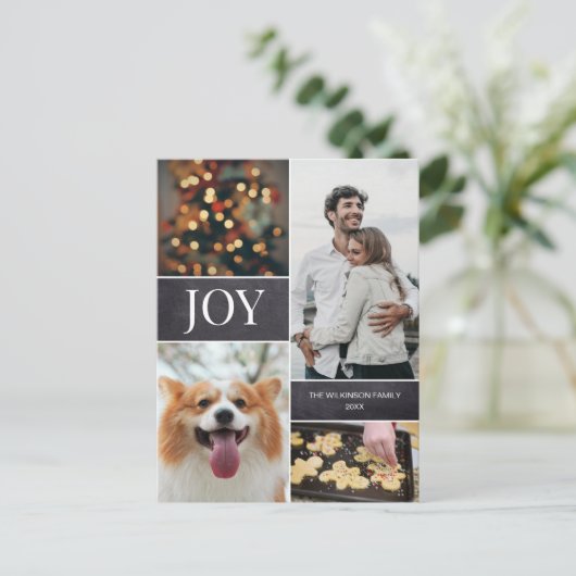 Verticaal kerstfeest 2020 familiefoto Collage Feestdagenkaart (Staand voorkant)