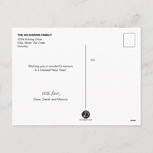 Verticaal kerstfeest 2020 familiefoto Collage Feestdagenkaart (Achterkant)