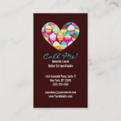 Verticaal kleurbare cupcakes visitekaartje (Achterkant)