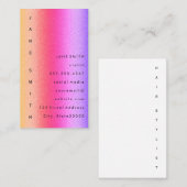 Verticaal kleurig tekstontwerp visitekaartje (Voorkant / Achterkant)