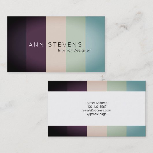 Verticaal kleurrijk streeppatroon schaduwlicht bew visitekaartje (Voorkant / Achterkant)