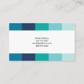 Verticaal kleurrijk strips blauw groen bewerken visitekaartje (Achterkant)