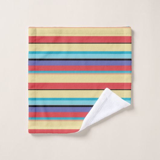 Verticaal kleurrijke strepen Geel Blauw Rood Aqua Bad Handdoek (Wasdoekje)