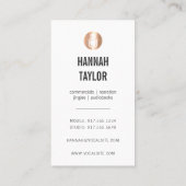 Verticaal kopermicrofoonluidspreker visitekaartje (Achterkant)