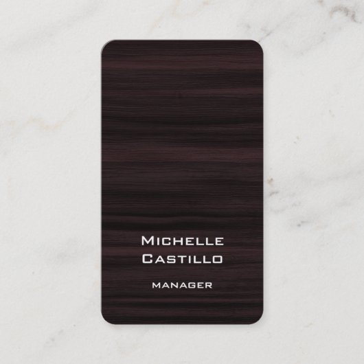 Verticaal kunstmatig bruin hout Uniek ontwerp Visitekaartje (Voorkant)