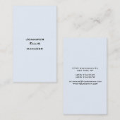 Verticaal lichtblauw achtergrondvlak Modern Visitekaartje (Voorkant / Achterkant)