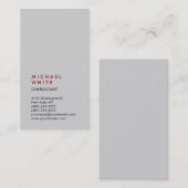 Verticaal lichtgrijs Professional Trendy Visitekaartje (Voorkant / Achterkant)