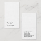 Verticaal linnenelegant, uniek, modern visitekaartje (Voorkant / Achterkant)
