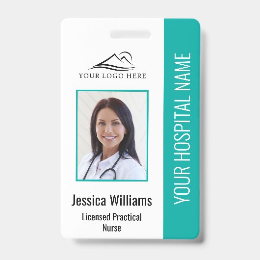 Verticaal LPN-gelicentieerd praktisch zurenfoto-ID Badge (Voorkant)