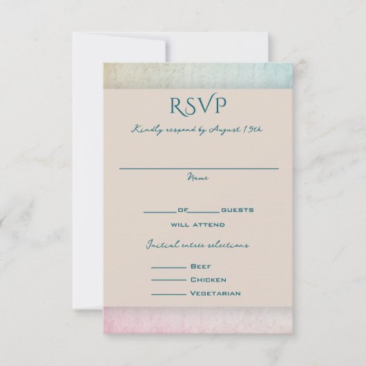 Verticaal menu Beantwoorden Levende Zeeen RSVP (Voorkant)