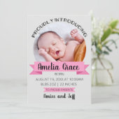 Verticaal met trots introduceren geboorte aankondi aankondiging (Staand voorkant)