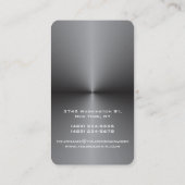 Verticaal Metallic Zilver Grijs Stijlvol Trendy Visitekaartje (Achterkant)