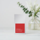 Verticaal metallic zilvergrijze professionele vorm visitekaartje (Staand voorkant)