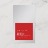 Verticaal metallic zilvergrijze professionele vorm visitekaartje (Achterkant)