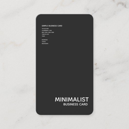 Verticaal minimalistisch Visitekaartje voor 2021 (Voorkant)