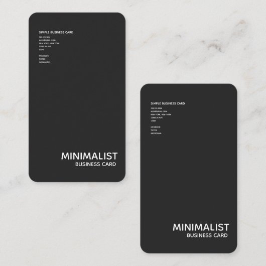 Verticaal minimalistisch Visitekaartje voor 2021 (Voorkant / Achterkant)