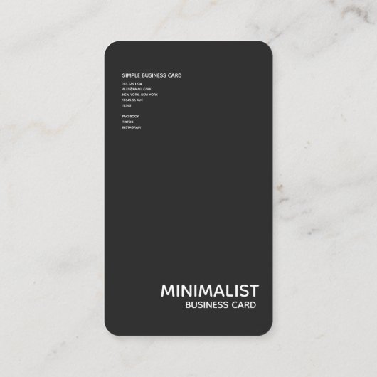 Verticaal minimalistisch Visitekaartje voor 2021 (Achterkant)