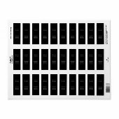 Verticaal minimalistisch zwart professioneel moder etiket (Full Sheet)