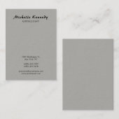 Verticaal modern, eenvoudig grijs platte script visitekaartje (Voorkant / Achterkant)