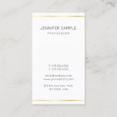 Verticaal Modern Elegant Corporate Gold Stripes Visitekaartje (Achterkant)