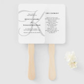 Verticaal Modern Klassiek Monogram in Grijs | Brui Handwaaier (Voorkant en achterkant)