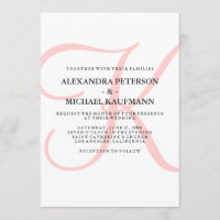 Verticaal Modern Klassiek Monogram in Roze Bruilof