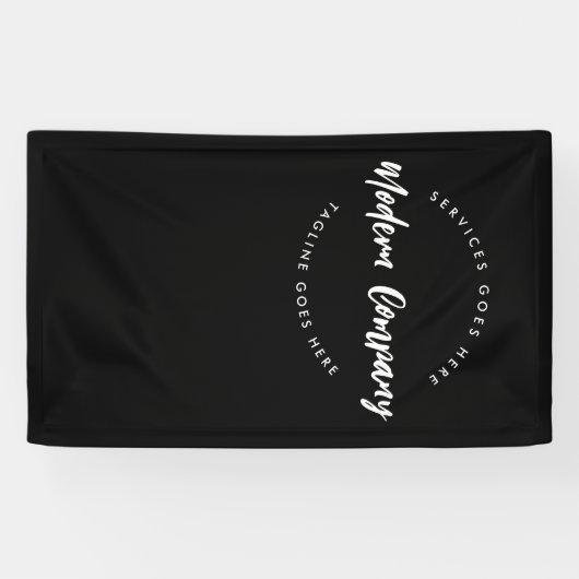 Verticaal modern logo sjabloon Aangepast Bewerkbaa Spandoek (Horizontaal)