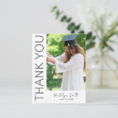 Verticaal Modern Photo Afstuderen Bedankkaart (Staand voorkant)