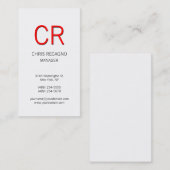 Verticaal modern rood grijs wit Visitekaartje (Voorkant / Achterkant)