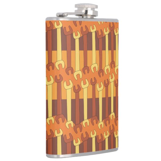 Verticaal moersleutel patroon heupfles (Rechts)