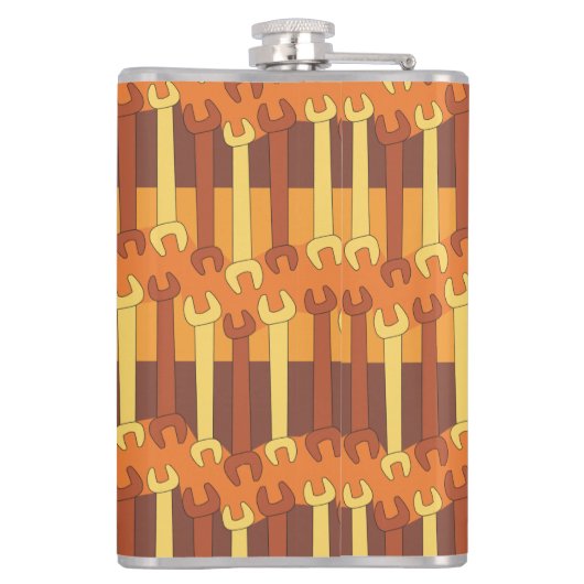 Verticaal moersleutel patroon heupfles (Achterkant)