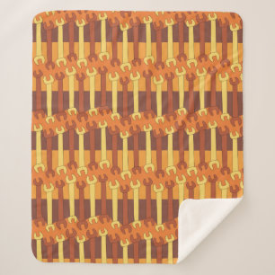 Verticaal moersleutel patroon sherpa deken