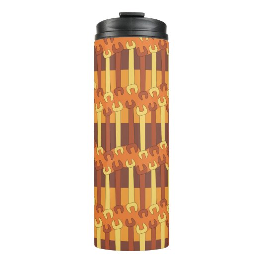 Verticaal moersleutel patroon thermosbeker (Voorkant)