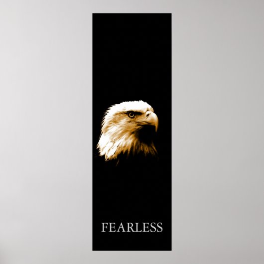 Verticaal Motivatie Onbevreesd Kaal Eagle Poster (Voorkant)
