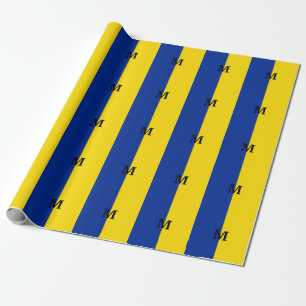 Verticaal Oekraïne Vlag blauw en geel monogram Cadeaupapier