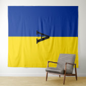 Verticaal Oekraïne Vlag blauw en geel monogram Wandkleed (In Situ (horizontaal))