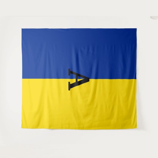 Verticaal Oekraïne Vlag blauw en geel monogram Wandkleed (Voorkant (horizontaal))