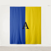 Verticaal Oekraïne Vlag blauw en geel monogram Wandkleed (Voorkant)
