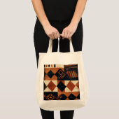 Verticaal ontwerp met Afrikaanse elementen Tote Bag (Voorkant (product))