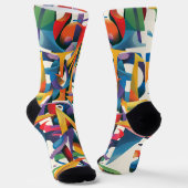 Verticaal ontwerp van onderdelen van alfabetletter sokken (Gebogen)