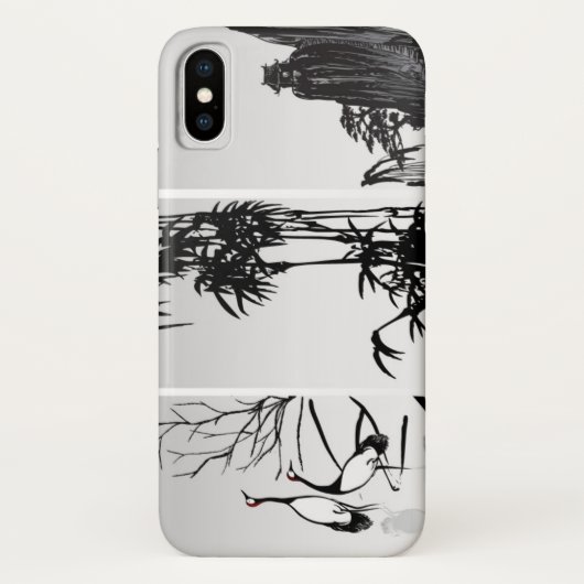 Verticaal Oriental Scroll Case-Mate iPhone Case (Achterkant)