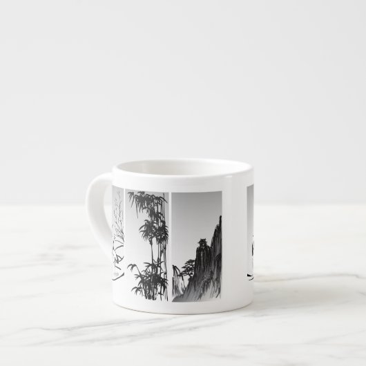 Verticaal Oriental Scroll Espresso Kop (Links)