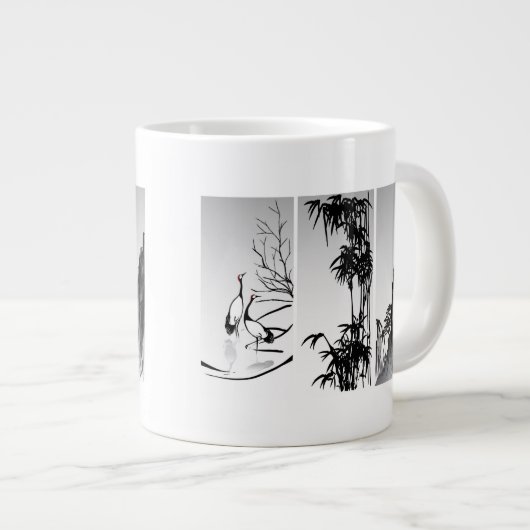 Verticaal Oriental Scroll Grote Koffiekop (Voorkant rechts)