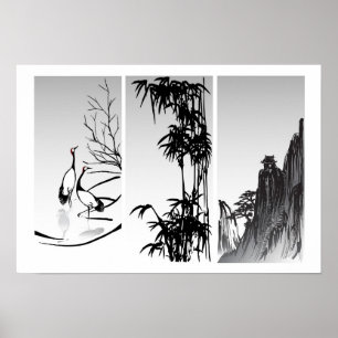 Verticaal Oriental Scroll Poster